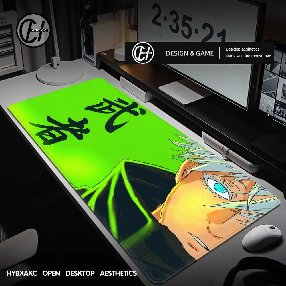 Jujutsu Kaisen Satoru Gojo Mousepad HD Printing Computer Gamers Locking Edge Non-slip Mouse Pad XXL 90x40cm Keyboard PC Deskmat