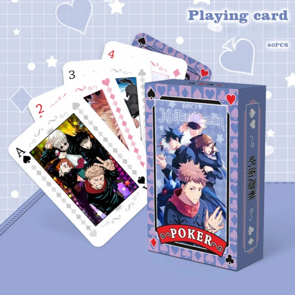 Anime Poker Toy Jujutsu Kaisen Board Game Cards ONE PIECE NARUTO HUNTER×HUNTER Cosplay Hardcover Table Game Fans Birthday Gift