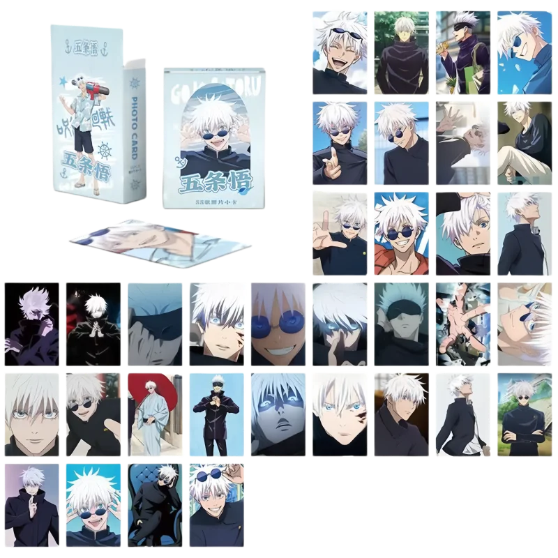 Jujutsu Kaisen Gojo Satoru Laser Holographic Lomo Cards Anime Polaroid Mini Cards Cartoon Collectible Postcards Wholesale