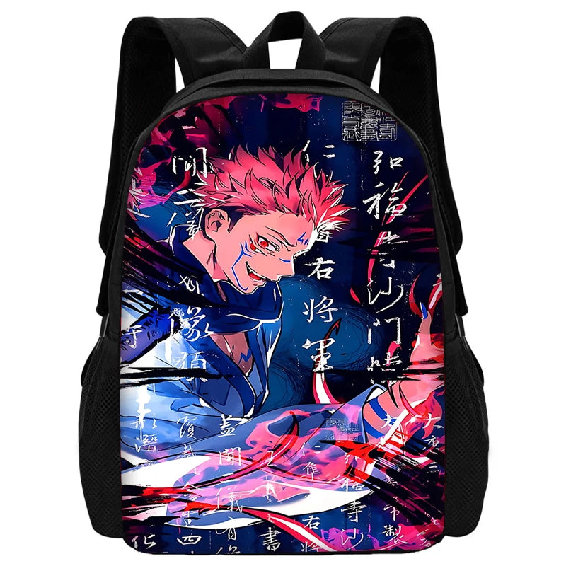 Sac à dos d'école Anime J-Jujutsu Kaisen pour enfant avec sacs à déjeuner, trousses à crayons, sacs d'école pour garçons et filles, meilleur cadeau