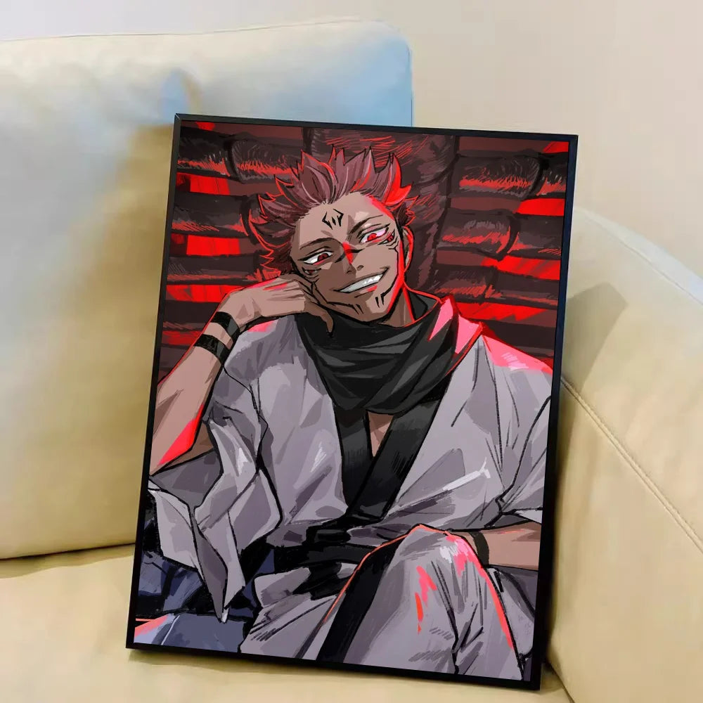 Japan Anime Jujutsu Kaisen Ryomen Sukuna Anime Posters Sticky Decoracion Painting Wall Art White Kraft Paper Wall Decor