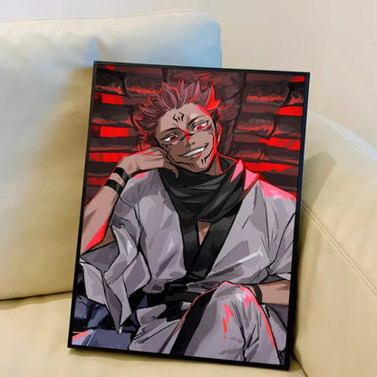 Japan Anime Jujutsu Kaisen Ryomen Sukuna Anime Posters Sticky Decoracion Painting Wall Art White Kraft Paper Wall Decor