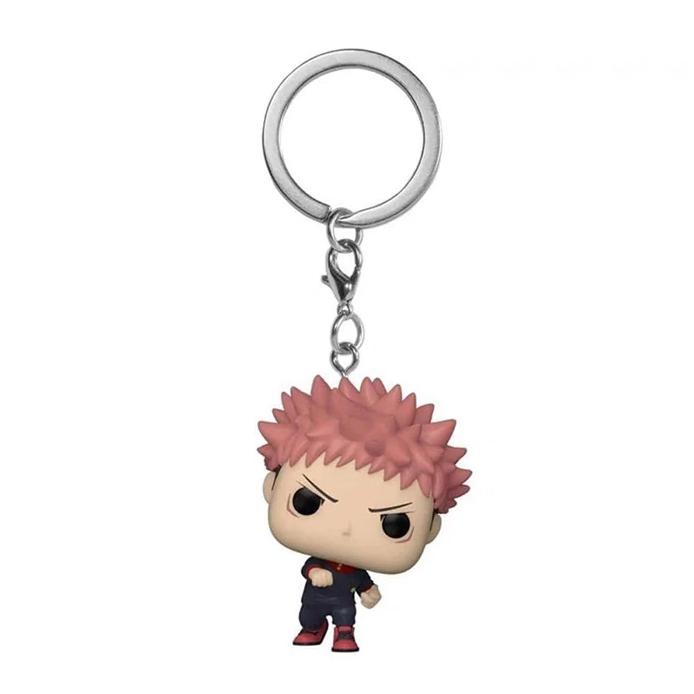 @#$ Funko Anime Jujutsu Kaisen Keychain Satoru Gojo Nobara Kugisaki Yuji Itadori Vinyl Dolls Model Toys Pendant Children Gifts