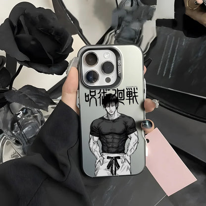 Coque de téléphone Jujutsu Toji Kaisen F-Fushiguro Candy Abraz pour iPhone 16 15 14 13 12 11 Pro Max Noir Violet Mat Ultra-mince Souple