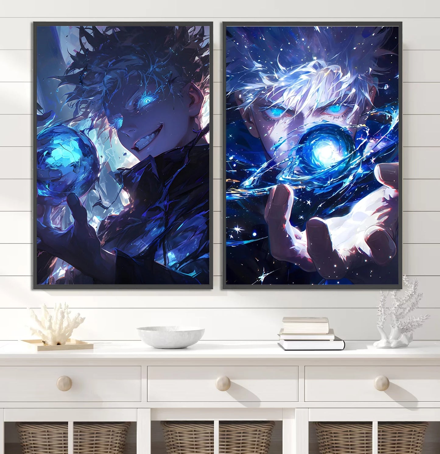 J-Jujutsu Gojo Satoru Self-adhesive Poster Painting Wall Art Bedroom Figures Home Decoration Cartoons Decor Anime Wallpaper