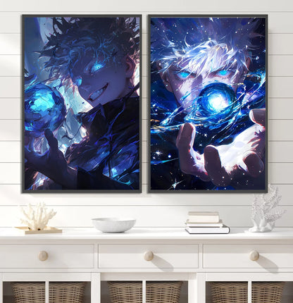 J-Jujutsu Gojo Satoru Self-adhesive Poster Painting Wall Art Bedroom Figures Home Decoration Cartoons Decor Anime Wallpaper