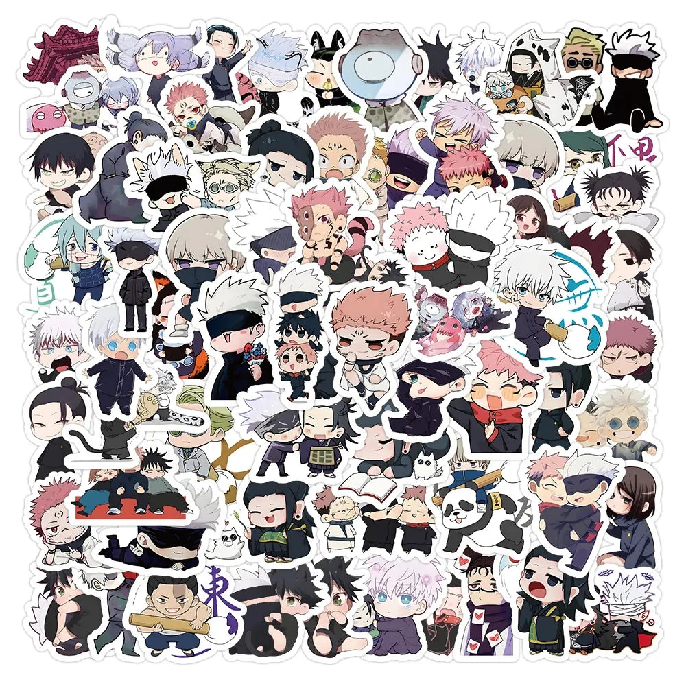 10/30/50/100pcs Manga Kawaii Jujutsu Kaisen Anime Stickers Itadori Yuji Decal Laptop Phone Skateboard Decoration Sticker Kid Toy