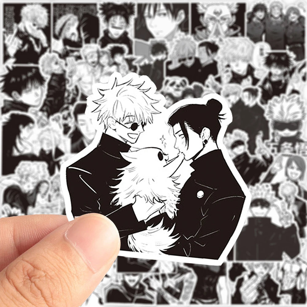 10/30/65pcs Black White Jujutsu Kaisen Anime Stickers Cool Satoru Gojo Cartoon Decals Phone Skateboard Luggage Graffiti Sticker