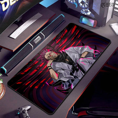 Large Gaming Mouse Pad Jujutsu Kaisen Gojo Satoru Mousepad LockEdge Thickened Computer Keyboard Desk Mat Rubber Anti slip Mats