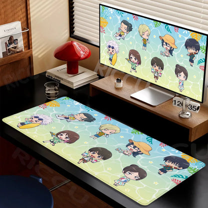 Large Gaming Mouse Pad J-ujutsu Kaisen Gojo Satoru Mouse pad LockEdge Thickened Computer Keyboard Desk Mat Rubber Anti slip Mats