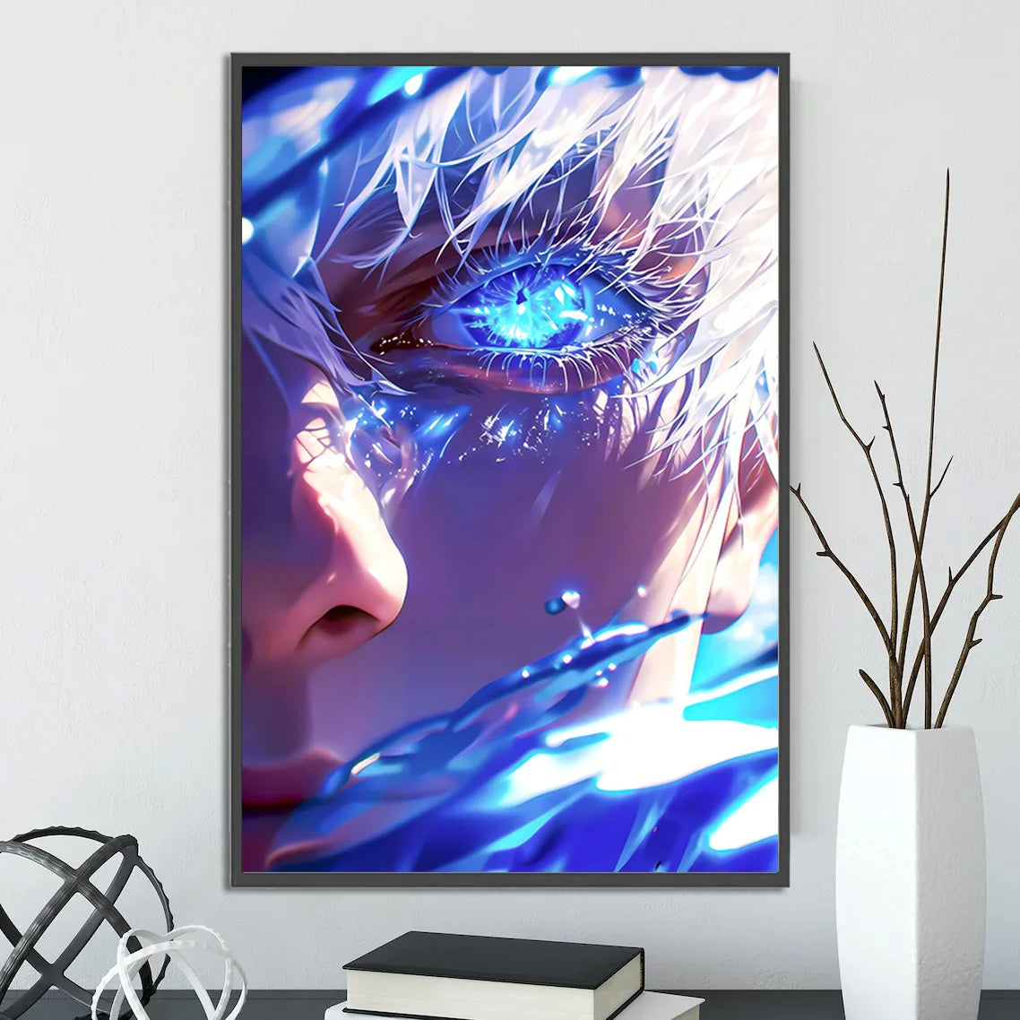 J-Jujutsu Gojo Satoru Self-adhesive Poster Painting Wall Art Bedroom Figures Home Decoration Cartoons Decor Anime Wallpaper
