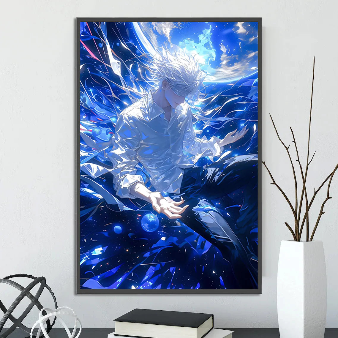 J-Jujutsu Gojo Satoru Self-adhesive Poster Painting Wall Art Bedroom Figures Home Decoration Cartoons Decor Anime Wallpaper
