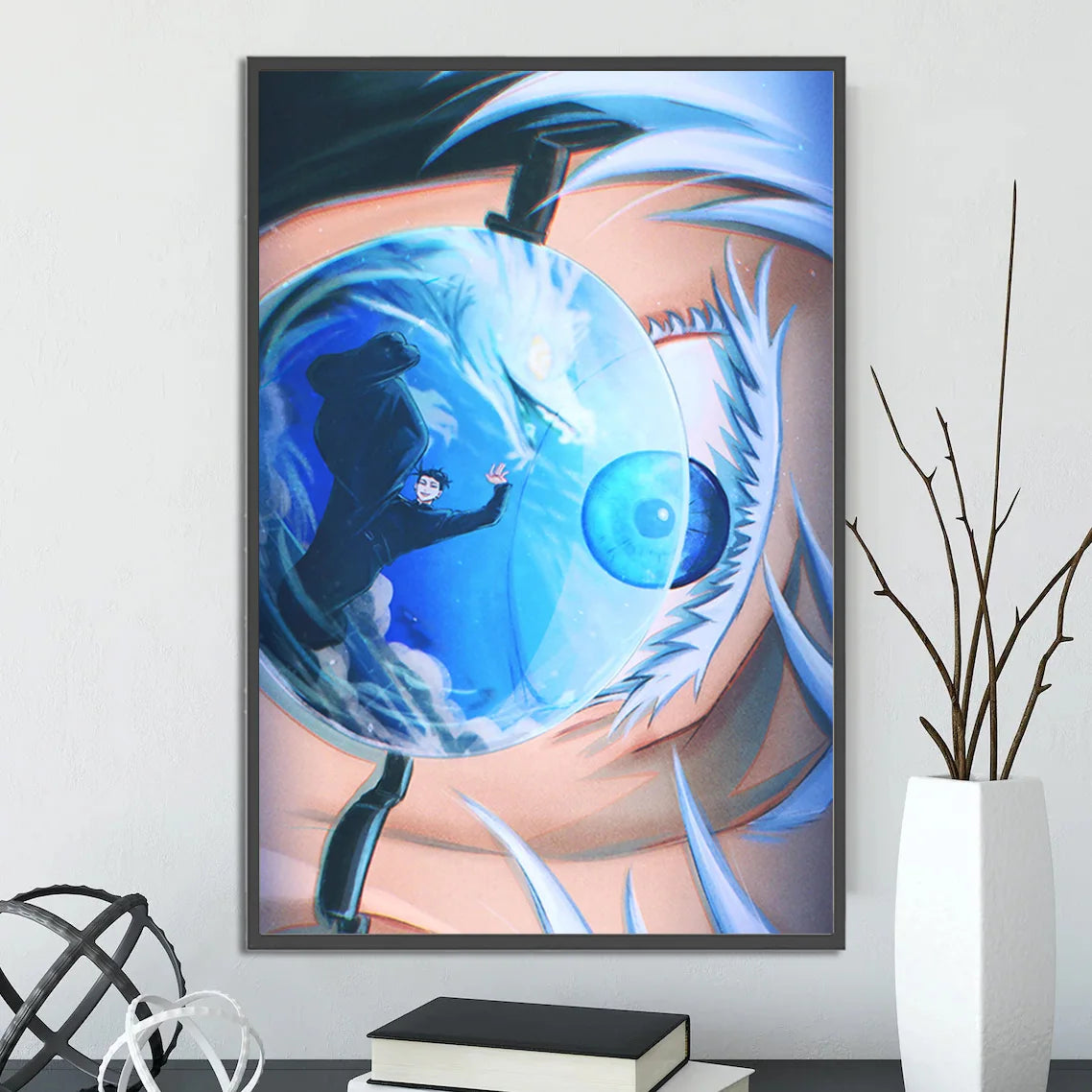 J-Jujutsu Self-adhesive Poster Anime Figures Home Decoration Painting Wall Art Bedroom Cartoons Decor Gojo Satoru Wallpaper