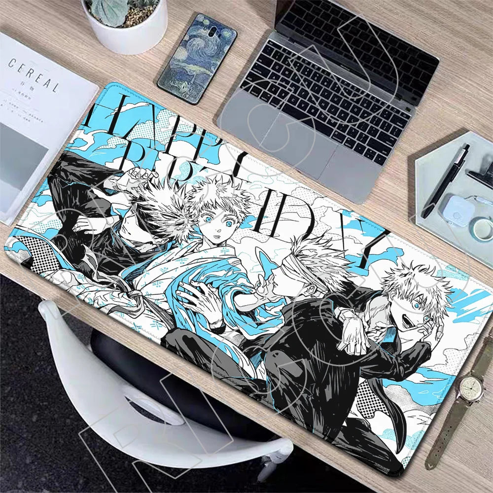 XXL J-Jujutsu Kaisen Gojo Satoru Mouse Pad Carpet Cartoon Anime Gaming Mousepad Non-Slip Rubber Desk Mat Computer Laptop Office