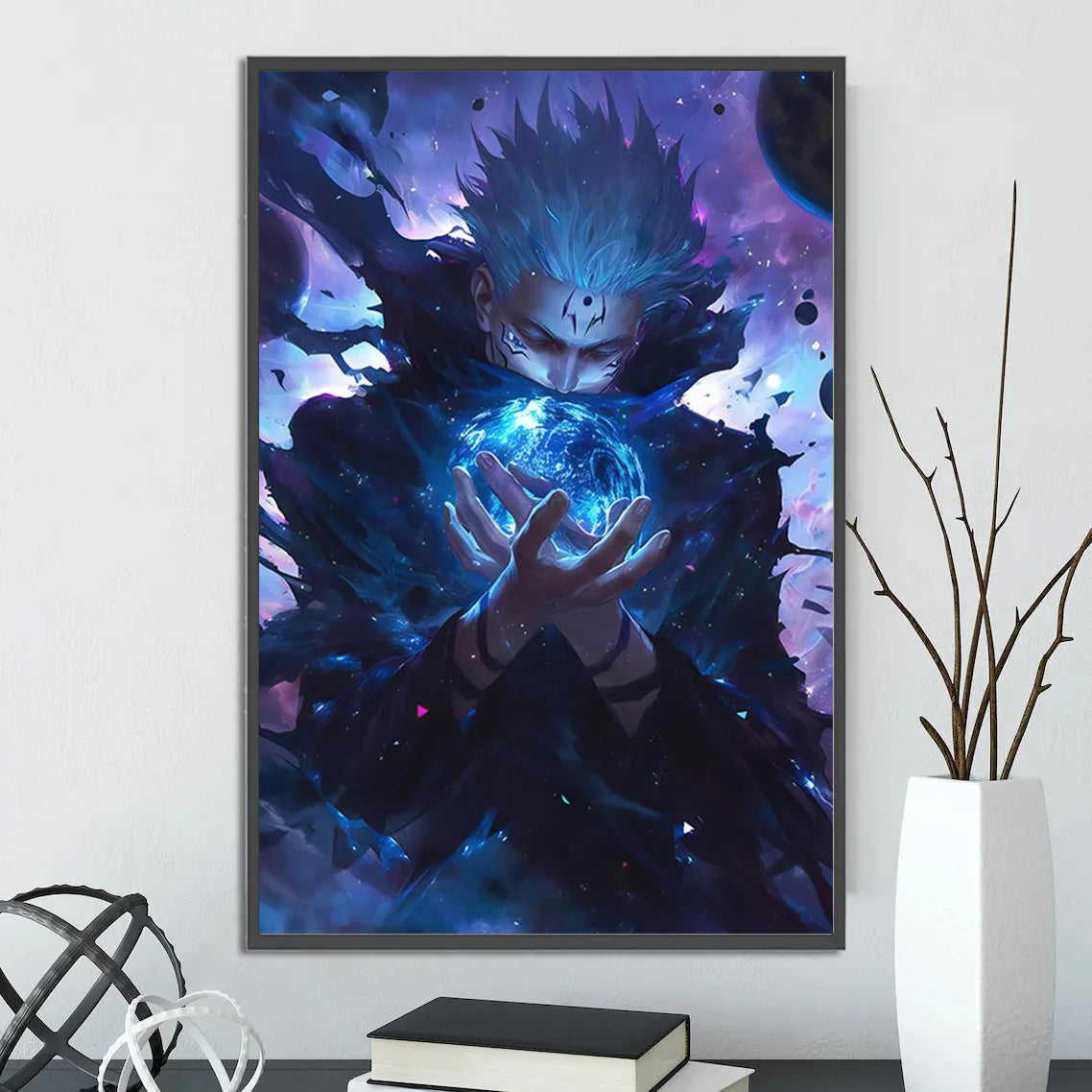J-Jujutsu Gojo Satoru Self-adhesive Poster Painting Wall Art Bedroom Figures Home Decoration Cartoons Decor Anime Wallpaper