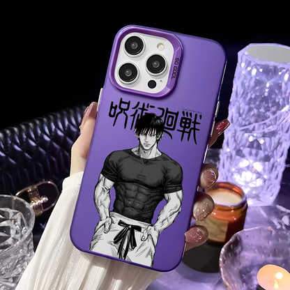 Coque de téléphone J-Jujutsu Toji Kaisen F-Fushiguro pour iPhone 16 15 14 13 12 11 Pro Max Noir Violet Mat Ultra-mince Doux Candy Abraz