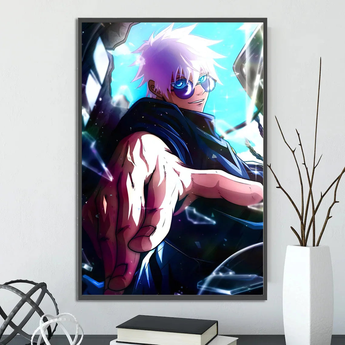 Jujutsu Kaisen Self-adhesive Poster Home Decoration Anime Figures Painting Wall Art Bedroom Cartoons Decor Gojo Satoru Wallpaper