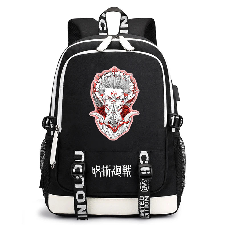Sac à dos imprimé anime Jujutsu Kaisen, sac d'école pour étudiant, sac USB, cadeau de rentrée scolaire
