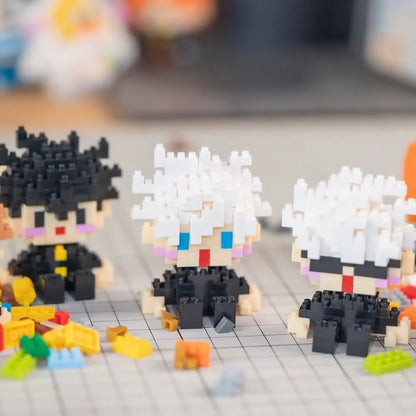 JX – Mini figurine Jujutsu, Micro bloc de construction, Kaisen Anmie, périphériques Gojo Satoru, bricolage, Statue d'épissure, poupée Fushiguro Megumi