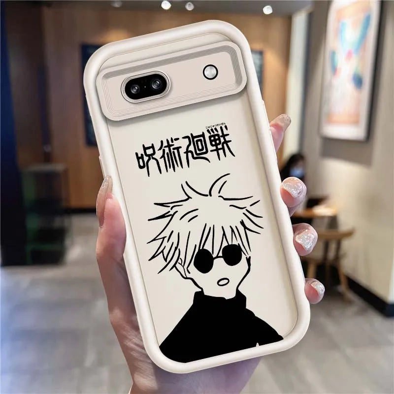 Coque de téléphone à motif d'anime Jujutsu Kaisen pour Google Pixel 9, 8A, 8, 7, 7A Pro XL 5G, motif échelle oculaire, coque souple en TPU antichoc