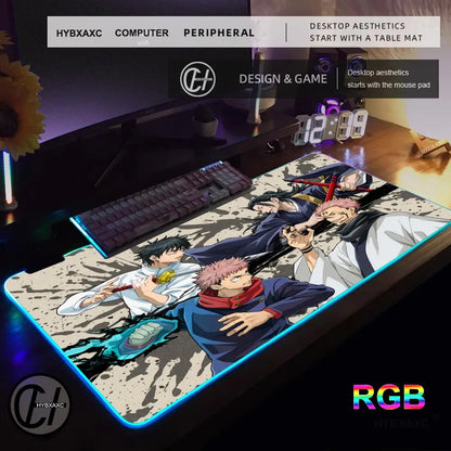 HD RGB Ryomen Sukuna 400x900mm Black Anime Jujutsu Kaisen Mouse Pad Gojo Satoru MousePad Computer Gaming PC Accessories Desk Mat
