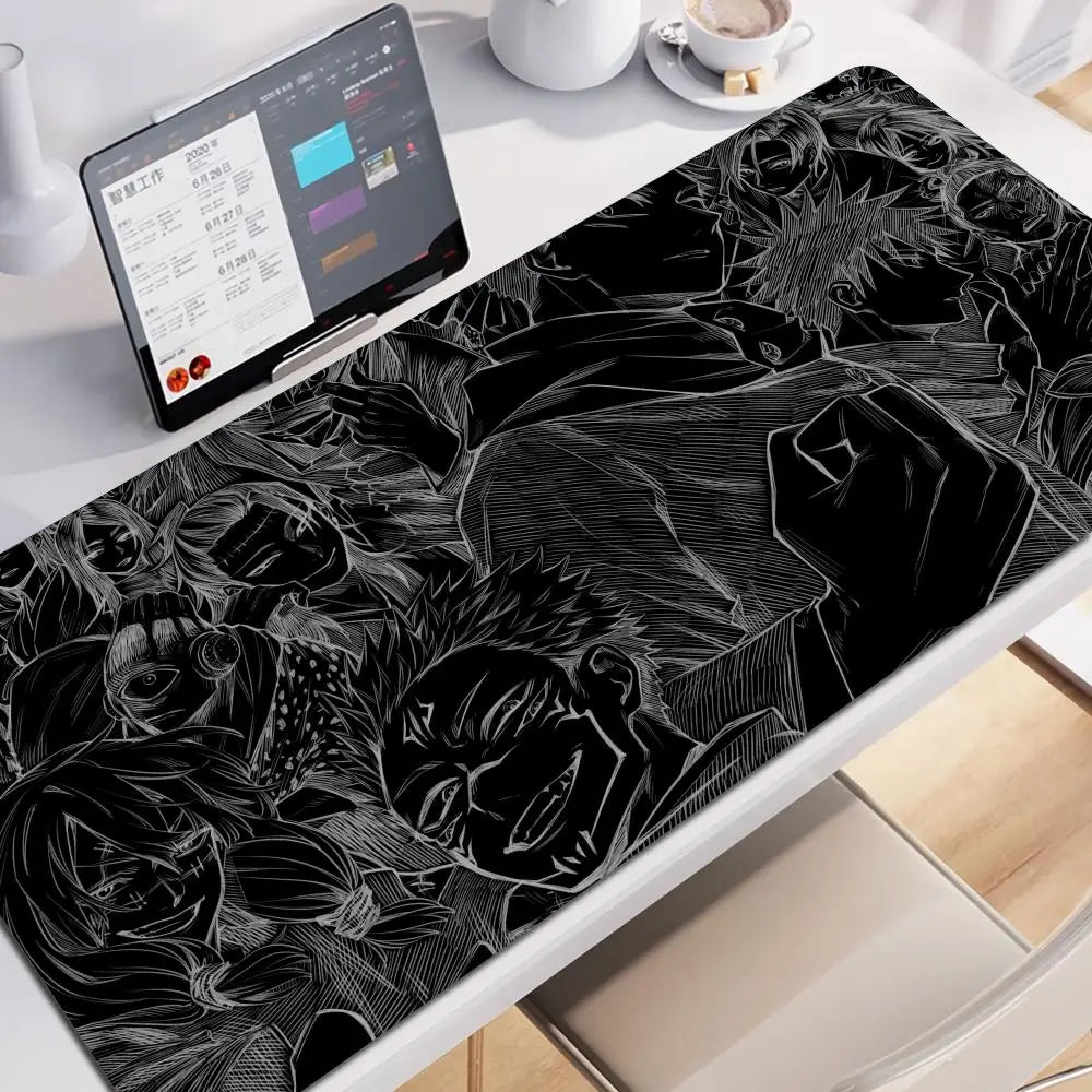 HD 60x30CM Black Anime Jujutsu Kaisen XXL Mouse Pad Gojo Satoru Mouse Pads Computer Gaming Peripheral PC Accessories Desk Mat