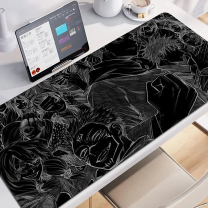 HD 60x30CM Black Anime Jujutsu Kaisen XXL Mouse Pad Gojo Satoru Mouse Pads Computer Gaming Peripheral PC Accessories Desk Mat