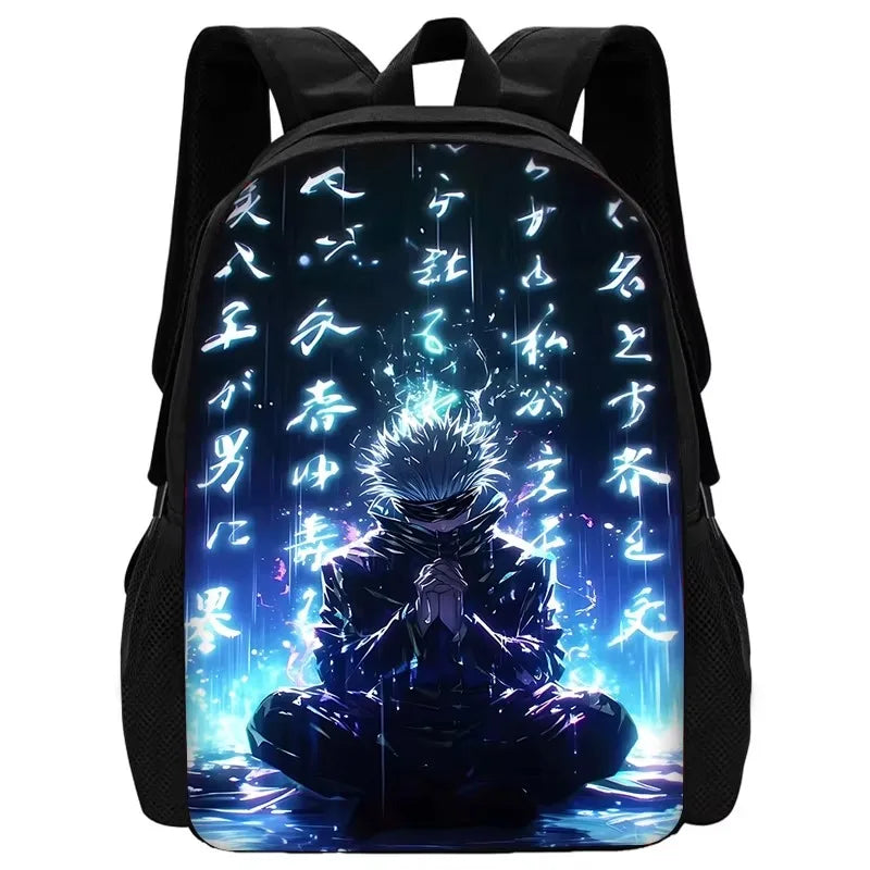Sac à dos d'école Anime J-Jujutsu Kaisen pour enfant avec sacs à déjeuner, trousses à crayons, sacs d'école pour garçons et filles, meilleur cadeau