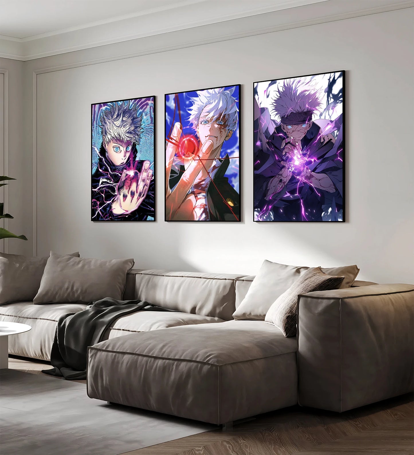 J-Jujutsu Self-adhesive Poster Anime Figures Home Decoration Painting Wall Art Bedroom Cartoons Decor Gojo Satoru Wallpaper