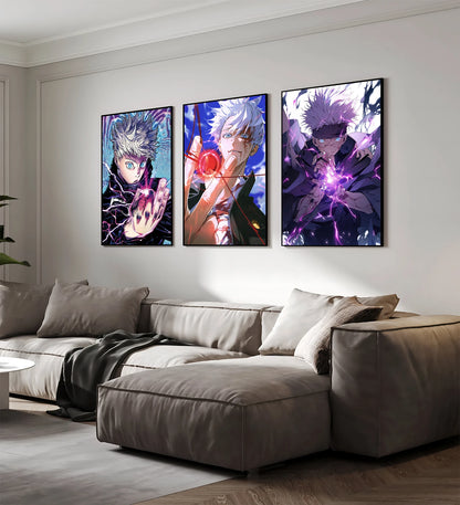 Jujutsu Kaisen Self-adhesive Poster Home Decoration Anime Figures Painting Wall Art Bedroom Cartoons Decor Gojo Satoru Wallpaper