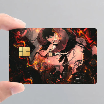 Kaisen Toji For Film Skin Cover Credit Card Stickers 4PCS Debit Anime J-Jujutsu Front Decoration Bank Bus Pass Waterproof