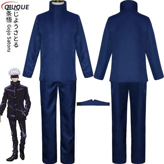 110-3XL Black / Blue Gojo Satoru Cosplay Costume Eye Patch Wigs Glasses Anime Halloween Party Men Kids Uniforms - Jujutsu Kaisen Merch - Free Shipping Buy Now