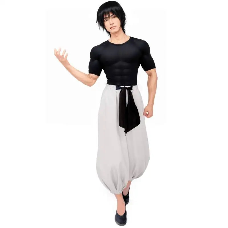DAZCOS Satoru Cosplay Haori Kimono Jacket Men with Scarf Satoru Costume Adult Outfits Japan Kimono Comic-Con Carnival Clothing - Jujutsu Kaisen Merch - Free Shipping Buy Now