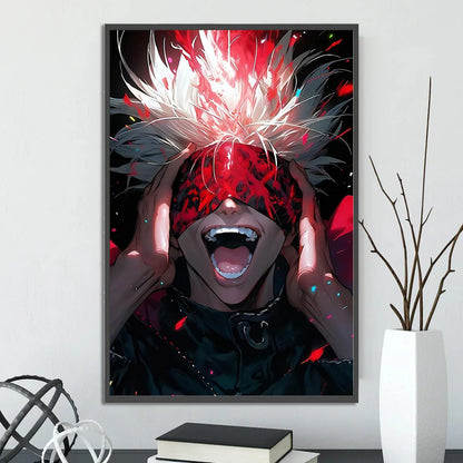 J-Jujutsu Gojo Satoru Self-adhesive Poster Painting Wall Art Bedroom Figures Home Decoration Cartoons Decor Anime Wallpaper