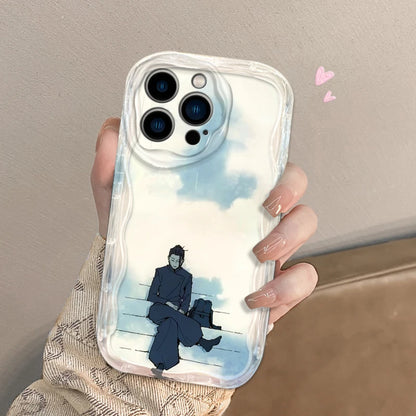Coque de téléphone J-Jujutsu K-Kaisen Geto Gojo pour Apple iPhone 15 14 13 12 11 XS XR X Pro Max Plus Wave Oil Cover