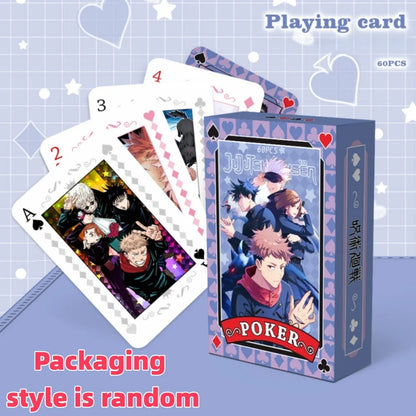 Anime Poker Toy Jujutsu Kaisen Board Game Cards ONE PIECE NARUTO HUNTER×HUNTER Cosplay Hardcover Table Game Fans Birthday Gift