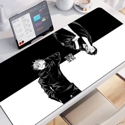 HD 60x30CM Black Anime Jujutsu Kaisen XXL Mouse Pad Gojo Satoru Mouse Pads Computer Gaming Peripheral PC Accessories Desk Mat