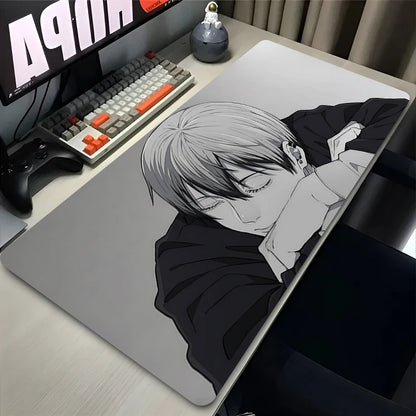 Large Mouse Pad Gaming Anime Jujutsu Kaisen Zenin Naoya Mousepad LockEdge Computer Keyboard Desk Mat Rubber Base Mouse Mats