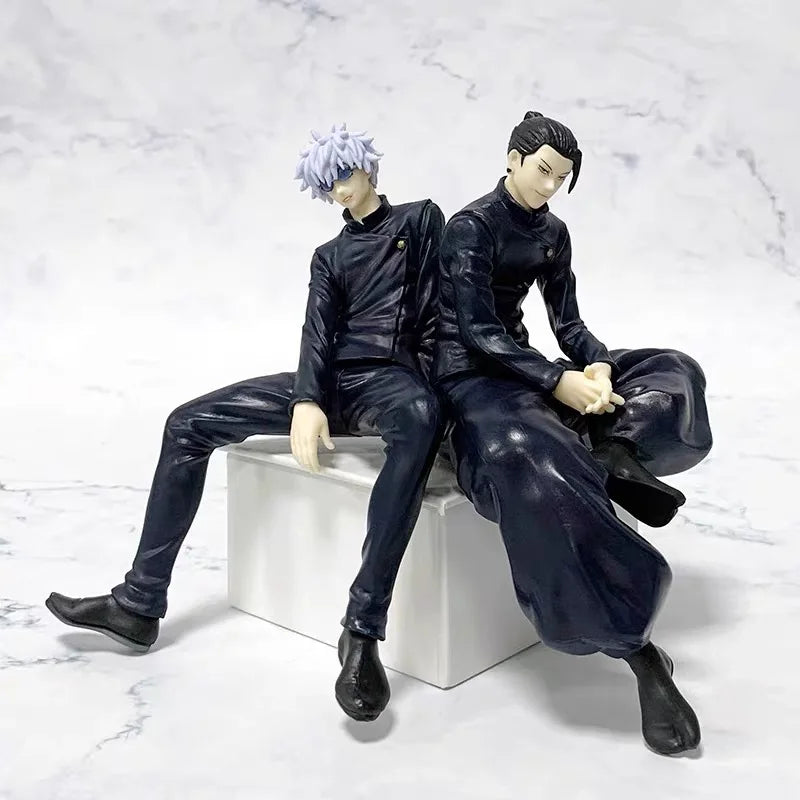 Satoru Gojo Statue Jujutsu Kaisen Figure Geto Suguru Sitting Posture Action Figures Prison Realm Anime Model Pvc Ornament Toys - Jujutsu Kaisen Merch - Free Shipping Buy Now