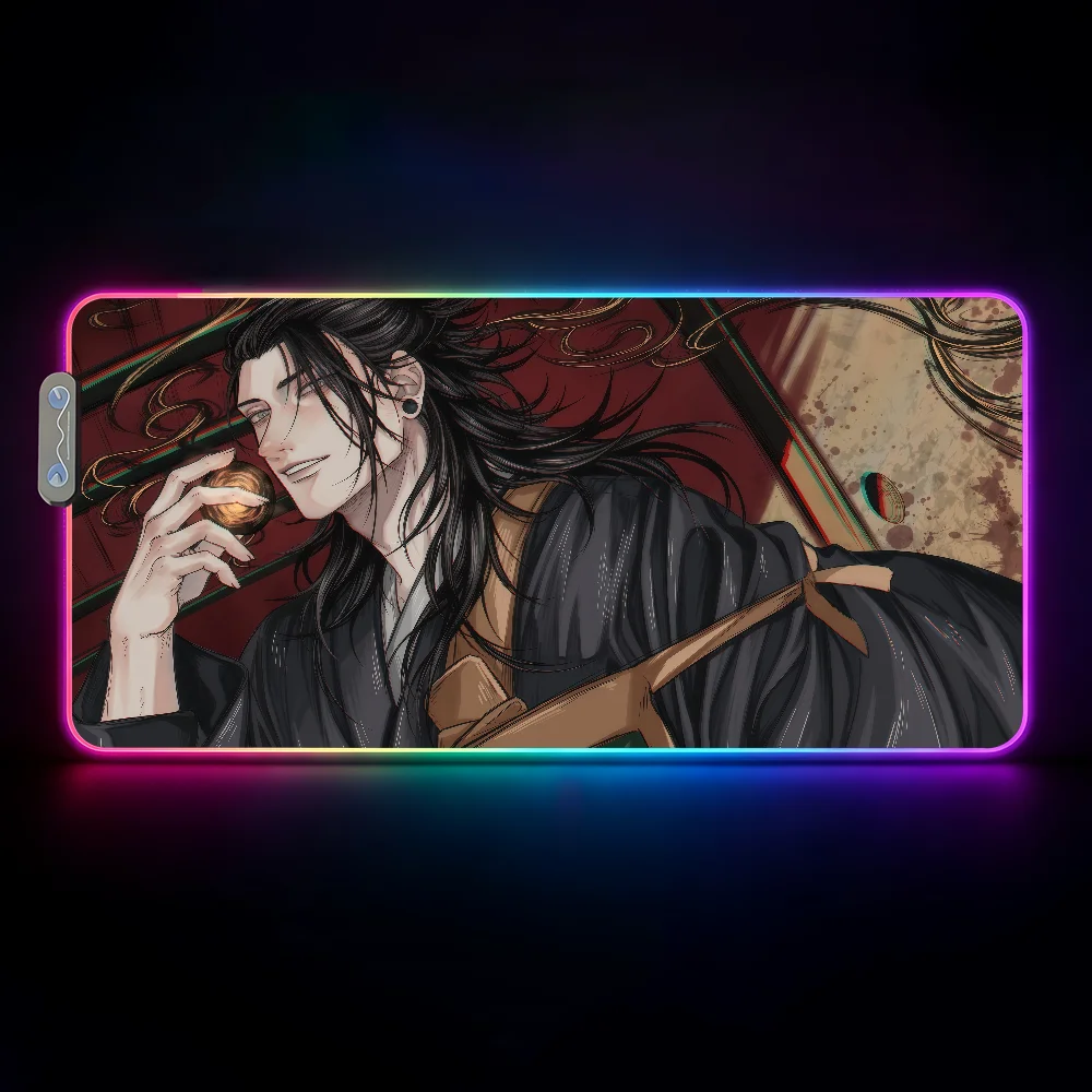 Hot Anime J-Jujutsu K-Kaisen-S Mouse Pad  RGB Led Gaming Bedroom Office Desk Non-Slip Mat  Waterproof Large