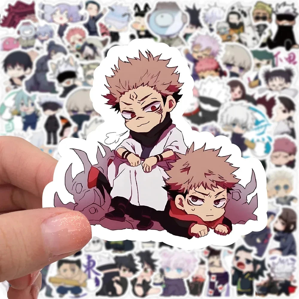 10/30/50/100pcs Kawaii Anime Jujutsu Kaisen Stickers Decals Waterproof Graffiti Skateboard Phone Cute Cartoon Kids Sticker Toys