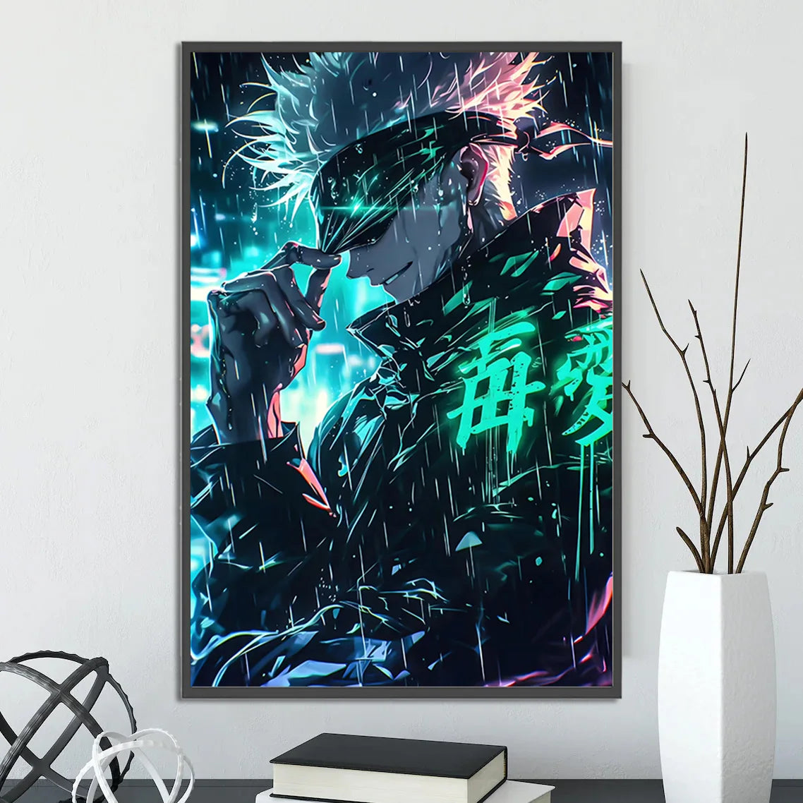 J-Jujutsu Gojo Satoru Self-adhesive Poster Figures Home Decoration Painting Wall Art Bedroom Cartoons Decor Anime Wallpaper
