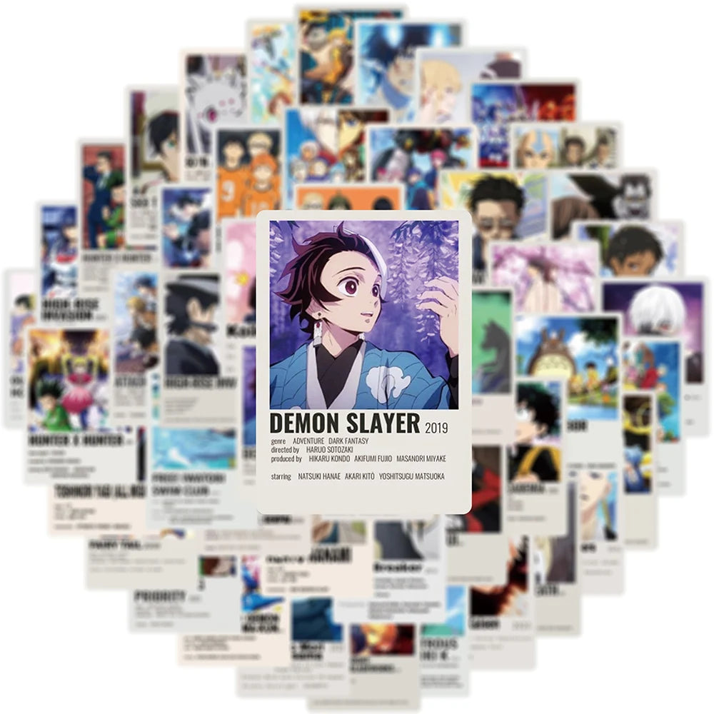 Lot de 10, 30 ou 50 autocollants de dessin animé Jujutsu Kaisen Attack On Titan, pour enfants, jouets, ordinateur portable, voiture, téléphone, vélo, décoration