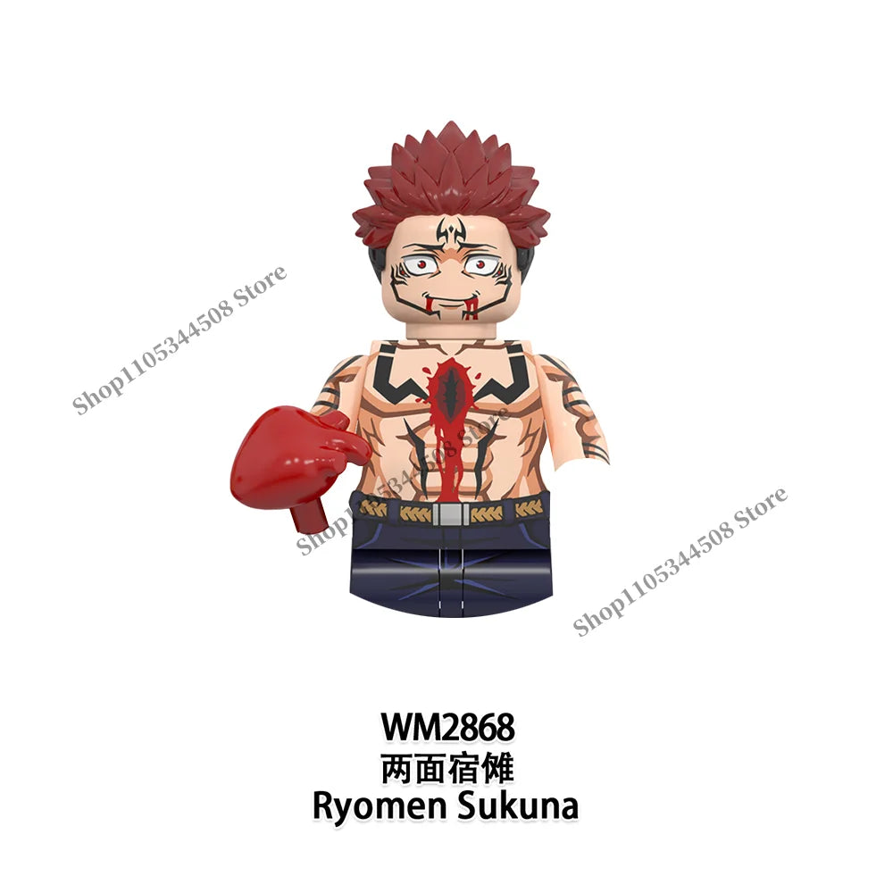 Jujutsu Kaisen MINI Puzzle Brick toys Makora Gojo Satoru Rogo Ryomen Sukuna Kugisaki Nobara Building Blocks Collection Gift