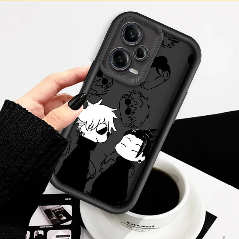 Coque de téléphone en TPU pour Xiaomi Redmi Note 13, 12, 12C, 11, 11S, 10, 10C, 10A, 9C, 9A Pro 5G, motif dessin animé Jujutsu Kaisen