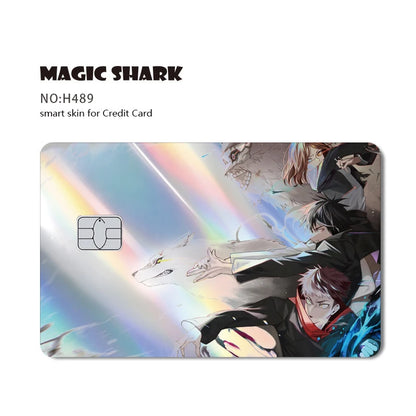 100% New Anime Jujutsu Kaisens Gojo Holographic Laser Shinny Front Credit Debit Bank Card Sticker Film Skin Cover