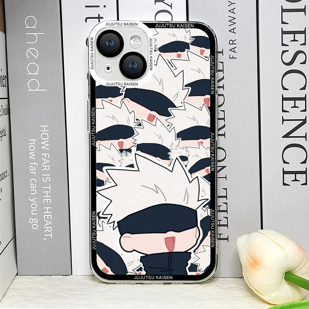 Coque de téléphone Jujutsu Kaisen, mignonne et douce, pour iPhone 16, 15, 14, 13, 12, 11 Pro MAX, Mini, XS, X, SE2, 8, 7 Plus, Satoru Gojo Comics