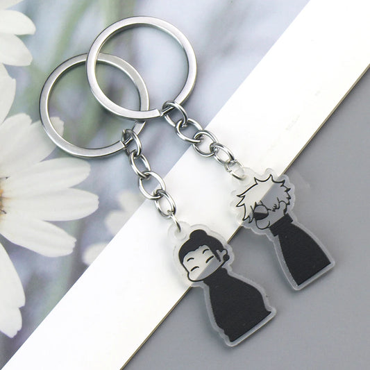Porte-clés assorti inspiré de JJK, personnage d'anime Gojo Geto, fait à la main, bijoux de sac, cadeau