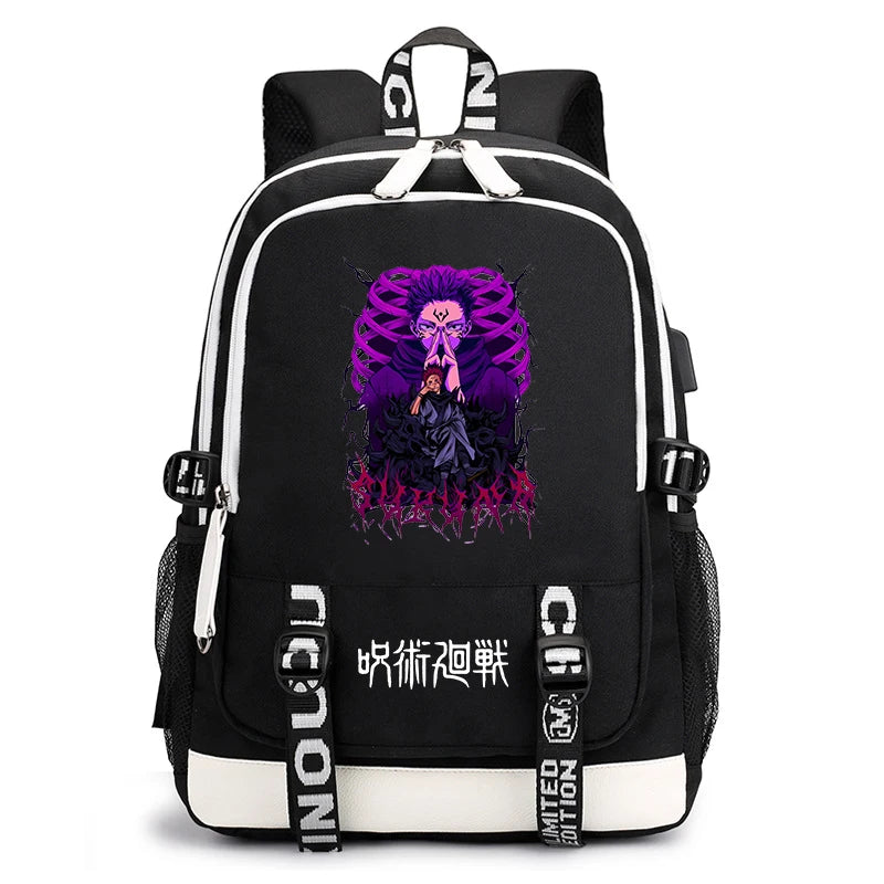 Sac à dos imprimé anime Jujutsu Kaisen, sac d'école pour étudiant, sac USB, cadeau de rentrée scolaire