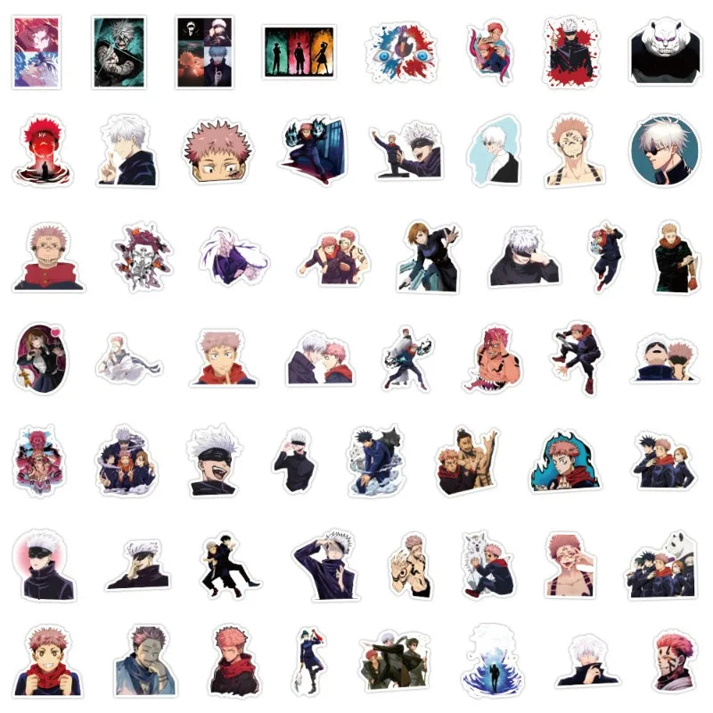 55pcs Anime Jujutsu Kaisen Graffiti Stickers Decals Suitcase Laptop Computer Guitar Decoration DIY Kids Classics Toy